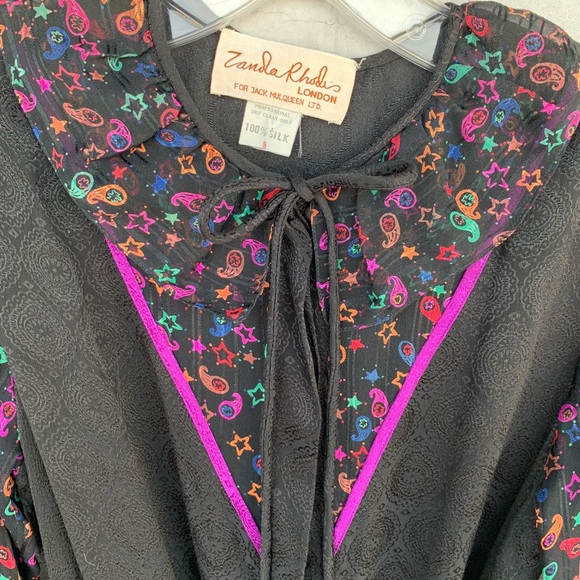 Vintage Silk Zandra Rhodes Dress - Picture 3 of 3
